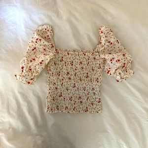 Reformation white floral top